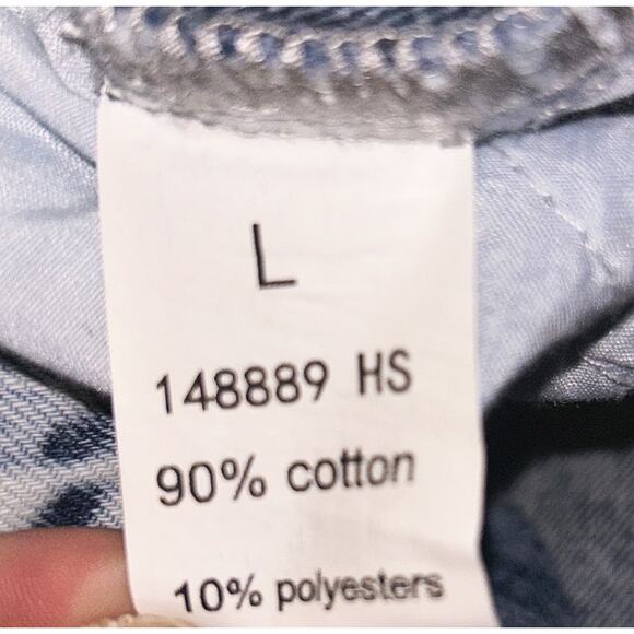 Flamingo Ripped High-Rise Straight Leg Light Wash Jeans Women's Large - Picture 6 of 6